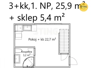 Prodej bytu 3+kk, Zlín, Vysoká, 57 m2
