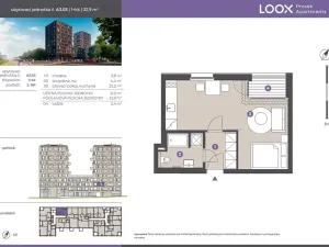 Pronájem bytu 1+kk, Praha - Prosek, Litoměřická, 32 m2