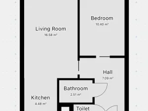 Pronájem bytu 2+kk, Praha - Hloubětín, Kardašovská, 42 m2