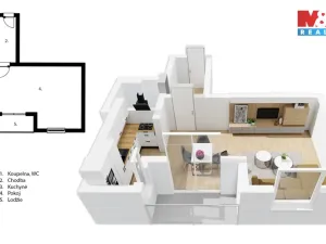 Prodej bytu 1+kk, Přelouč, Edvarda Beneše, 38 m2