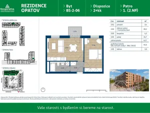 Pronájem bytu 2+kk, Praha - Chodov, Líbalova, 45 m2
