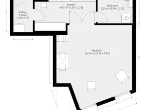 Pronájem bytu 1+1, Praha - Radlice, Pechlátova, 43 m2