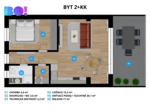 Prodej apartmánu, Soběšovice, 70 m2