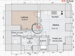 Pronájem bytu 2+kk, Moravské Budějovice, nám. ČSA, 44 m2