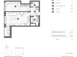 Pronájem bytu 2+kk, Praha - Vysočany, Střídavá, 52 m2