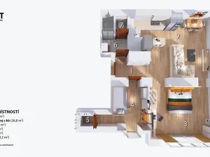 Prodej bytu 3+kk, Brno, Stojanova, 68 m2