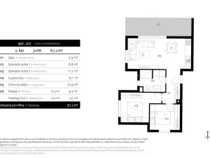 Prodej bytu 3+kk, Premantura, Chorvatsko, 65 m2