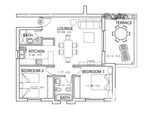 Prodej bytu 3+kk, Santa Maria, Kapverdy, 73 m2