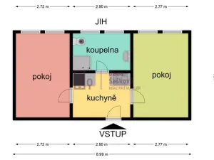 Pronájem bytu 2+1, Jindřichův Hradec - Jindřichův Hradec II, Miřiovského, 35 m2