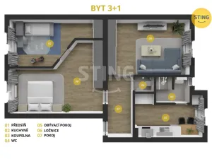 Prodej bytu 3+1, Opava, Komenského, 69 m2
