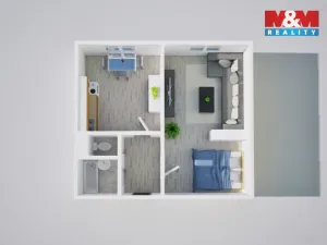 Prodej bytu 1+1, Ústí nad Labem - Krásné Březno, Rozcestí, 41 m2