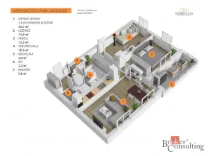 Prodej bytu 3+kk, Praha - Vysočany, Svatošových, 71 m2