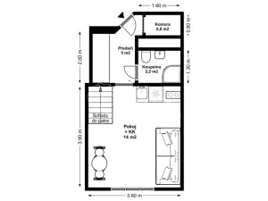 Pronájem bytu 1+kk, Praha - Michle, Magistrů, 22 m2