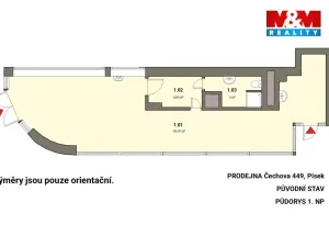 Pronájem obchodního prostoru, Písek, Čechova, 53 m2