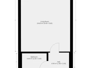 Pronájem bytu 1+kk, Praha - Hloubětín, Poděbradská, 37 m2