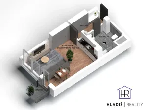 Pronájem bytu 1+kk, Uherský Brod, U Mlýnů, 33 m2