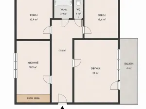 Prodej bytu 3+1, Řenče, 74 m2