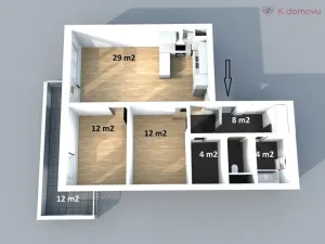 Pronájem bytu 3+kk, Brno - Líšeň, Houbalova, 72 m2