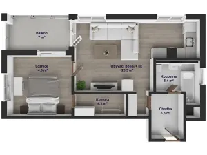 Prodej bytu 2+kk, Praha - Hlubočepy, Hugo Haase, 55 m2