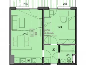 Pronájem bytu 2+kk, Jindřichův Hradec - Jindřichův Hradec III, sídliště Vajgar, 45 m2