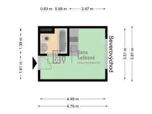 Pronájem bytu 1+kk, Jindřichův Hradec - Jindřichův Hradec III, sídliště Vajgar, 16 m2