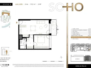 Prodej bytu 2+kk, Praha - Holešovice, Jankovcova, 57 m2