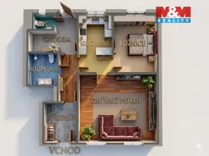 Pronájem bytu 2+kk, Rychnov nad Kněžnou, Nové domy, 56 m2