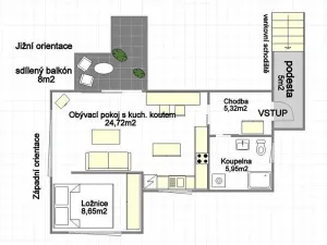 Pronájem bytu 2+kk, Vestec, U Strouhy, 49 m2