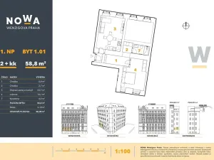 Prodej bytu 2+kk, Praha - Nové Město, Wenzigova, 59 m2