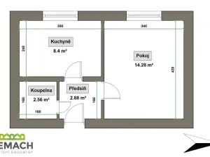 Pronájem bytu 1+1, Uherské Hradiště, Boženy Němcové, 31 m2
