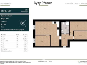 Pronájem bytu 4+kk, Přerov - Přerov I-Město, Husova, 63 m2