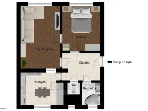 Pronájem bytu 2+1, České Budějovice - České Budějovice 6, Čechova, 61 m2
