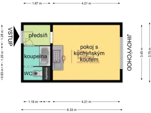 Prodej bytu 1+kk, Pelhřimov, Pražská, 20 m2