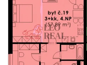 Pronájem bytu 2+kk, Praha - Kolovraty, K Říčanům, 59 m2