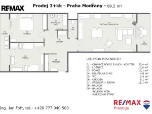 Prodej bytu 3+kk, Praha - Modřany, Zlochova, 89 m2