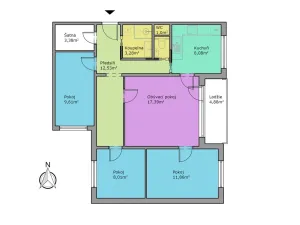 Pronájem bytu 4+1, Brno - Bohunice, Vedlejší, 82 m2