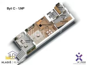 Prodej bytu 4+kk, Dolní Němčí, Polní, 98 m2