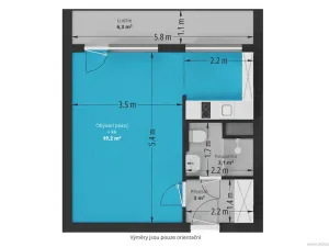 Pronájem bytu 1+kk, Praha - Střížkov, Bínova, 37 m2