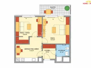 Prodej bytu 2+1, Praha - Hlubočepy, Gollové, 51 m2