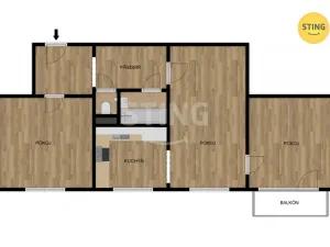 Prodej bytu 3+1, Hlučín, Čs. armády, 62 m2