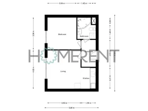 Pronájem bytu 2+kk, Praha - Vršovice, Přípotoční, 43 m2