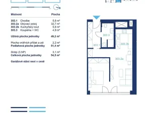 Pronájem bytu 2+kk, Brno, Lidická, 54 m2