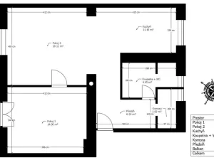 Pronájem bytu 2+kk, Chrudim - Chrudim III, Fibichova, 56 m2