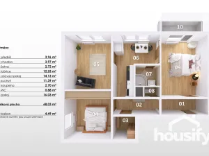 Prodej bytu 3+1, Znojmo, Dukelských bojovníků, 72 m2