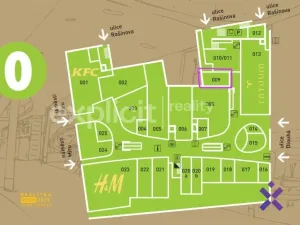 Pronájem obchodního prostoru, Zlín, náměstí Míru, 55 m2