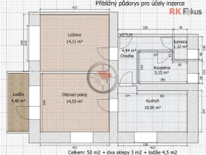 Prodej bytu 2+1, Žďár nad Sázavou - Žďár nad Sázavou 3, Revoluční, 50 m2