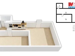 Pronájem bytu 2+kk, Černá v Pošumaví - Mokrá, 50 m2