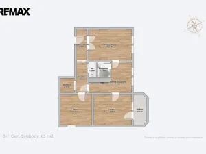 Prodej bytu 3+1, Třebíč - Nové Dvory, Gen. Svobody, 71 m2