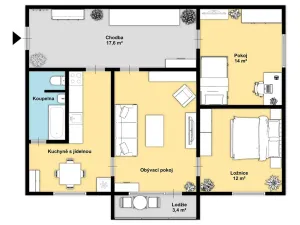 Prodej bytu 3+1, Česká Lípa, Alexandrovská, 77 m2