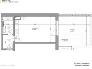 Pronájem bytu 1+kk, Brno, Kleštínek, 39 m2